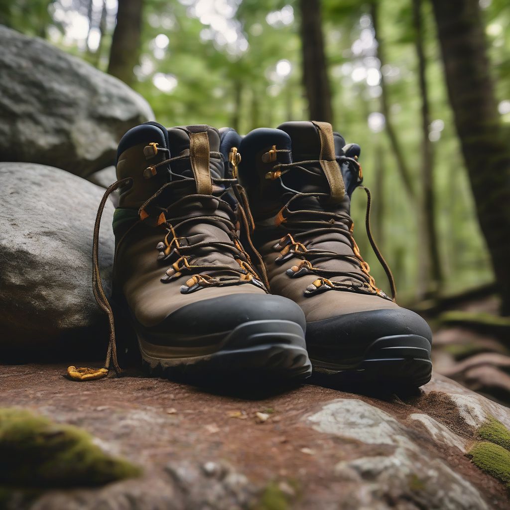 Hiking Boots and Backpack